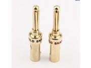 Audio speaker cable terminal plug free welding banana plug the banana head gold snake 10pcs