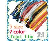 SuperiPB 70 pcs Flame Retardant Durable 7 Color Assorted Colors Ratio 2 1 Polyolefin Heat Shrink Tubing Tube Kits