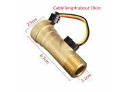 DC 5V 15mA Brass 1 2 Inch Thread Hall Effect Water Flow Sensor Switch Flow Meter 1.25 30L min