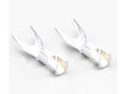 U shape CMC 6005 Y spade audiophile speaker Banana connector Silver plated spade plugs jack 10pcs