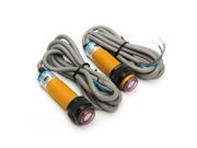 2pcs 5M IR Electric Sensor Switch Photo Switch Through Beam PNP DC 12V 24V Infrared Rays Electric Sensors 2.4cm x 7cm