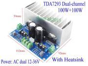 1PCS TDA7293 X2 100 100W Digital Stereo Audio Amplifier Board With Heatsink AC 12 50V