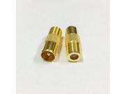 10Pcs Gold Coaxial Coax RF Adapter Connectors TV PAL Male to F Female M F Conector