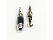 2Pcs High Quality Rhodium Plated Carbon Fiber 3.5mm Stereo 4Pole Male Plug Straight Audio Connector Solder