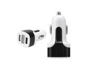 SuperiParts Black 4 In 1 Dual USB Charger Car Charger Adapter DC 12 24V Outlet 5V 3.1A Charger for smartphone tablets MP3 OR