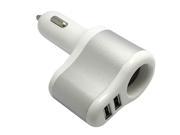 SuperiParts Hot Sale 2 USB Ports USB Charger Metal Car Charger with Lighter Socket Splitter Charger Power Adapter for iPhone for iPad UO