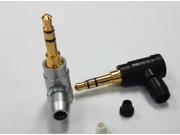 2PCS 3.5mm 3 Pole Stereo Audio Right Angle Barss Plug Jack Cable Solder Adapter Connector