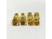 100Pcs Gold Coaxial Coax RF Adapter Connectors TV PAL Male to F Male M M Plug