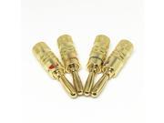 4Pcs High Quality All 24K Gold 4mm Nakamichi Banana Plug For Video Speaker Copper Adapter Audio Connector