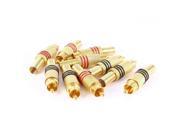 1000pcs Gold Tone Male RCA Plug Audio Connector Metal Spring Adapter Free EMS DHL Shipping