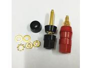 100Pcs Gold Plated Brass Large Current Amplifier Audio Terminal 4mm Banana Socket Binding Post Adapter Connector