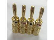 100pcs High Quality All 24K Gold Nakamichi Speaker Banana Plugs For Video Speaker Connector