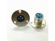 2Pcs New Type XLR 3Pin Male Round Panel Socket Connector 3PIN XLR with 3 Hole Adapter