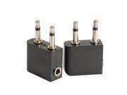 50pcs Airplane Air Plane 3.5mm Airplane Airline Headphone Stereo Audio Converter Travel Jack Plug Splitter Adapter