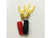 20Pcs Gold Plated Solderless Speaker Cable Banana Y Spade Terminal Plug Connector Small Size