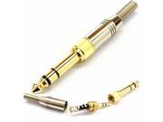 1Pair Gold Stereo Audio Plug 6.35mm Male to 3.5mm Female Jack 3.5 Male Stereo for 4mm Cable Connectors