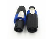 10PCS High Quality Blue Ring New Type NL4FX Speakon 4 Pole Plug Male Audio Speaker Connectors