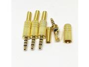 10Pcs Gold Plated Stereo 3.5mm 4 Pole Male Headphone Jack Plug Audio Video AV Adapter Connector with Spring