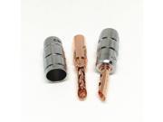 10Pcs High Quality CMC Banana Speaker Plug Connector Screw Cable Wire No soldering Rose Gold