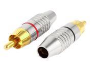 10pcs RCA Male Plug Adapter Audio Phono Gold Plated Non Solder Scew Locking Connector