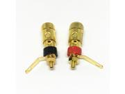 4Pcs Gold Plated Big Speaker Binding Post Insulator Amplifier Audio Spring Lock Loaded Press Terminal 4mm with Spring Connectors