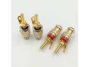 10Pcs Gold Speaker Amplifier Terminal Binding Post Banana Plug Socket Connector Red and Black