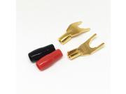 20pcs Gold Plated Solderless Speaker Cable Banana Y Spade Terminal Plug Connector