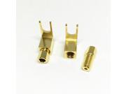 50Pcs Right Angle Gold Plated Spade Fork for 4 MM Banana Plug Brass Mcintosh Amp Eico Tube Adapter Connector