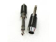 4Pcs New High Quality Rhodium Plated Carbon Fiber 6.35mm Stereo 3 Pole Male Plug Straight Audio Connector Solder
