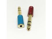 1Pcs New Brass 6.35 1 4 Male to 3.5mm Female Audio Adapter 6.35 mm jack Stereo Conver Cable for Microphone High Quality