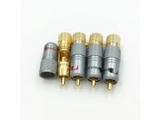 100pcs High quality Nakamichi Locking Non Solder Plug Connector RCA Connector Male Solder Video 24K Gold Plated Connector