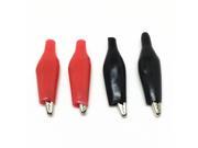 100Pcs Soft Plastic Boot Metal Alligator Clip Crocodile Electrical Clamp for Testing Probe Meter 27MM Black and Red
