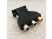 10pcs 15 Pin VGA Male to 3 RCA Female componet RGB Adapter Connecter Converter Black