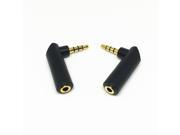 10Pcs New Type Gold 3.5mm 4Pole 90Degree Right Angle Female to 3.5mm 4Pole Male Audio Stereo Plug L Shape Jack Adapter Connector