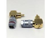 2pcs High Quality Gold Plated Nakamichi Pure Copper Right Angled RCA Male Plug Solderless Audio Connector