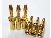 100pcs Full Copper Gold Plated Speaker Cable 4mm Banana Audio Jack Plug Connector Adapter