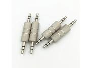 20Pcs Brass 3.5mm Stereo Male to Male Audio Headphone Adapter Jack Coupler Straight Connector Sliver