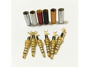 100Pcs Copper 3.5mm 4Pole Male Plug Headphone Jack with Clip 3.5 mm Audio Connector For 4mm Cable Adapter