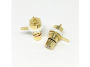 2Pcs Copper RCA Terminal Female Phono Jack Panel Mount Chassis Socket Connector for Amplifier Speaker