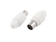 TV PAL Female Jack Plug Coax RF Connector Adapter Cable White 20PCS