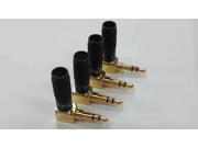 Gold Plated Copper 3.5mm 3 Pole 90 Degree Angle Male Plug Solder Jack Audio Connectors