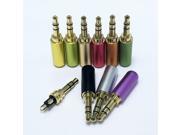 10pcs 3 Poles 3.5mm Audio Gold Plated Headphone Plug 3.5 RCA Connectors Jack Connector Plug Jack Stereo Headset Dual Track