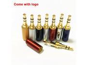 100pcs Copper 3.5mm Audio Jack with Belt Clip Gold plated 3Pole Male Adapter Earphone Plug For DIY Stereo Headphone