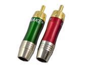 10PCS RCA male plug Audio Video Adapter Connector Red Green Blue Color Gold Plated