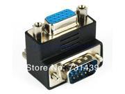 5pcs 90 Degree VGA SVGA Male to Female Right Angle Adapter Port for 15pin TV Cable