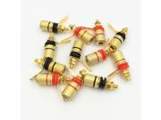 500pcs Gold Tone Plated Amplifier Terminal Speaker Binding Post Banana Audio Plug Jack 4mm