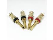 50Pcs Long Thread Speaker 4MM Jack Gold Plated Audio Speaker Binding Post Banana Plug Terminals Connector Black Red