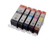 Set Of 5 Canon PGI 220 CLI 221 Ink Cartridges for canon Pixma Printer. 1x Large Black PGI 220 Black 1x Each Color cli 221 Black cli 221 Cyan cli 221 mag