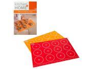 Kitchen Home Silicone Baking Mats Set of 2 Non stick BPA Free Food Grade Silicone Mat Liners for Half Size Cookie Sheet with Measurements KH 203
