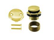 Tip Toe Universal Tub Trim with Two Hole Faceplate in PVD Polished Brass